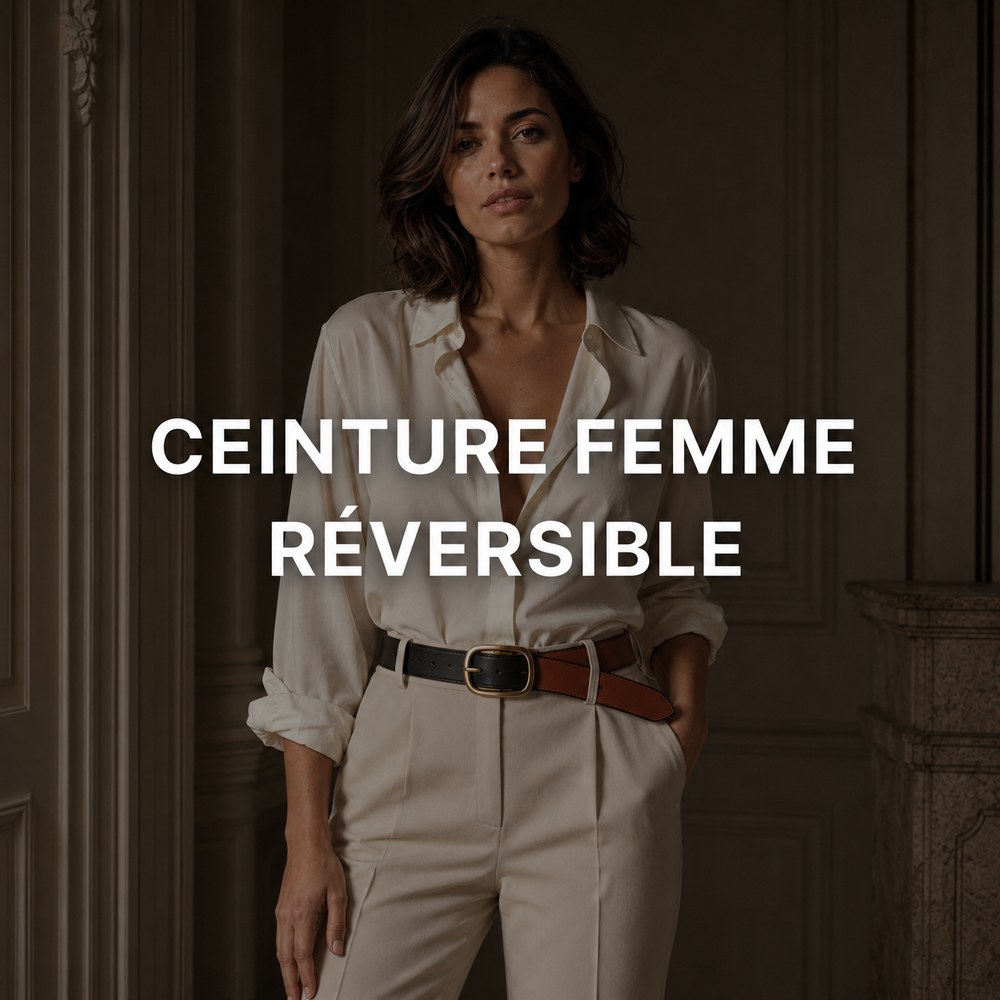 Ceinture boucle réversible femme