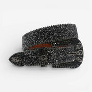 Ceinture à strass crâne audacieuse en simili cuir