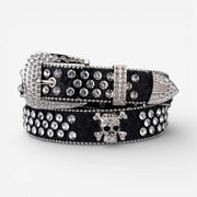 Ceinture à strass femme rock avec boucle ardillon