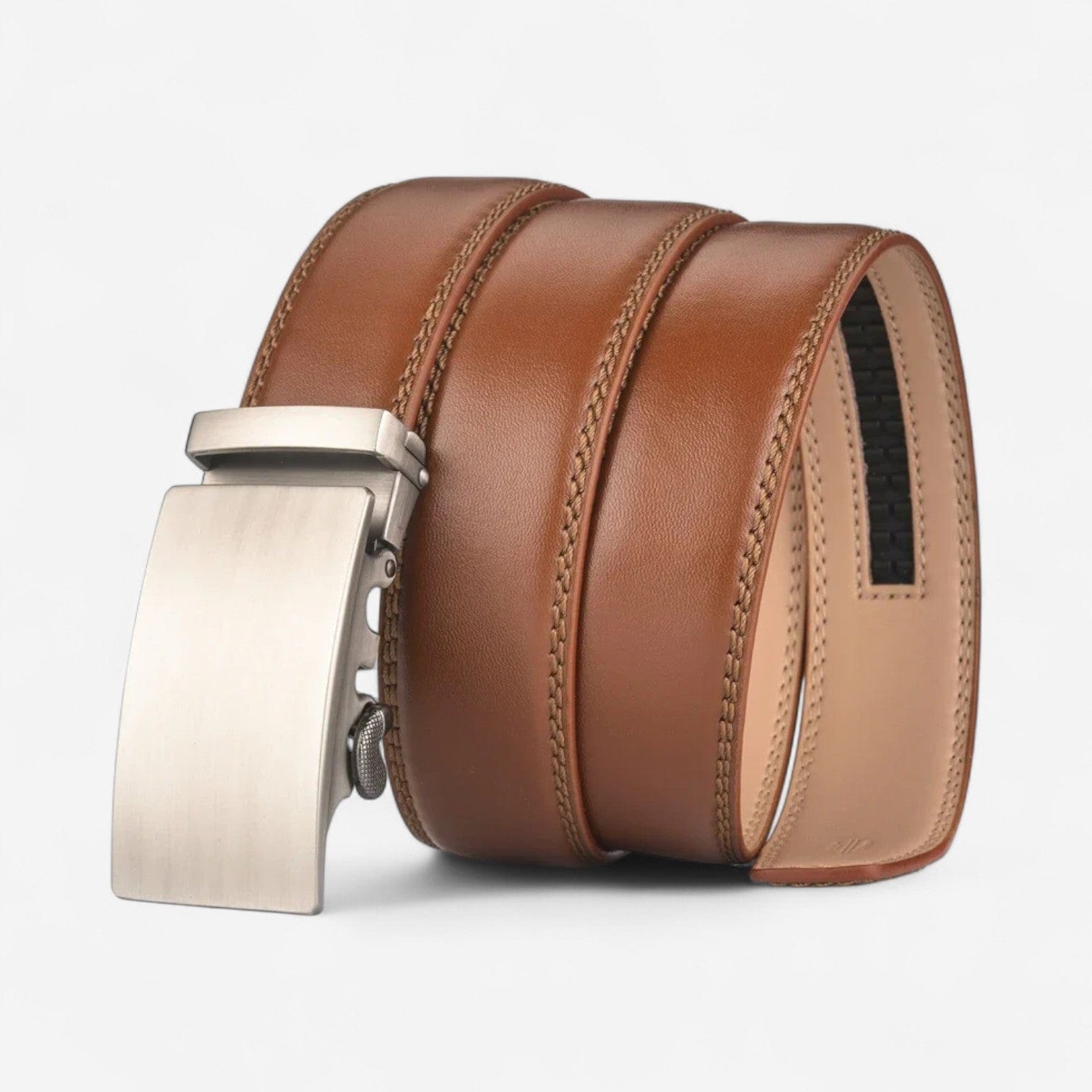 Ceinture automatique pour homme en cuir lisse style chic et élégant