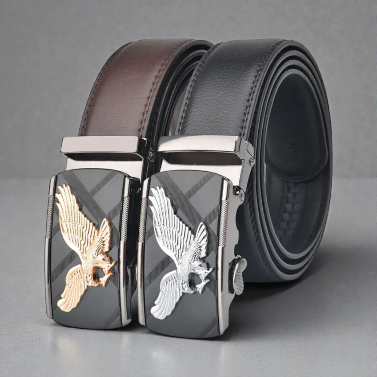 Ceinture en cuir homme avec aigle en relief
