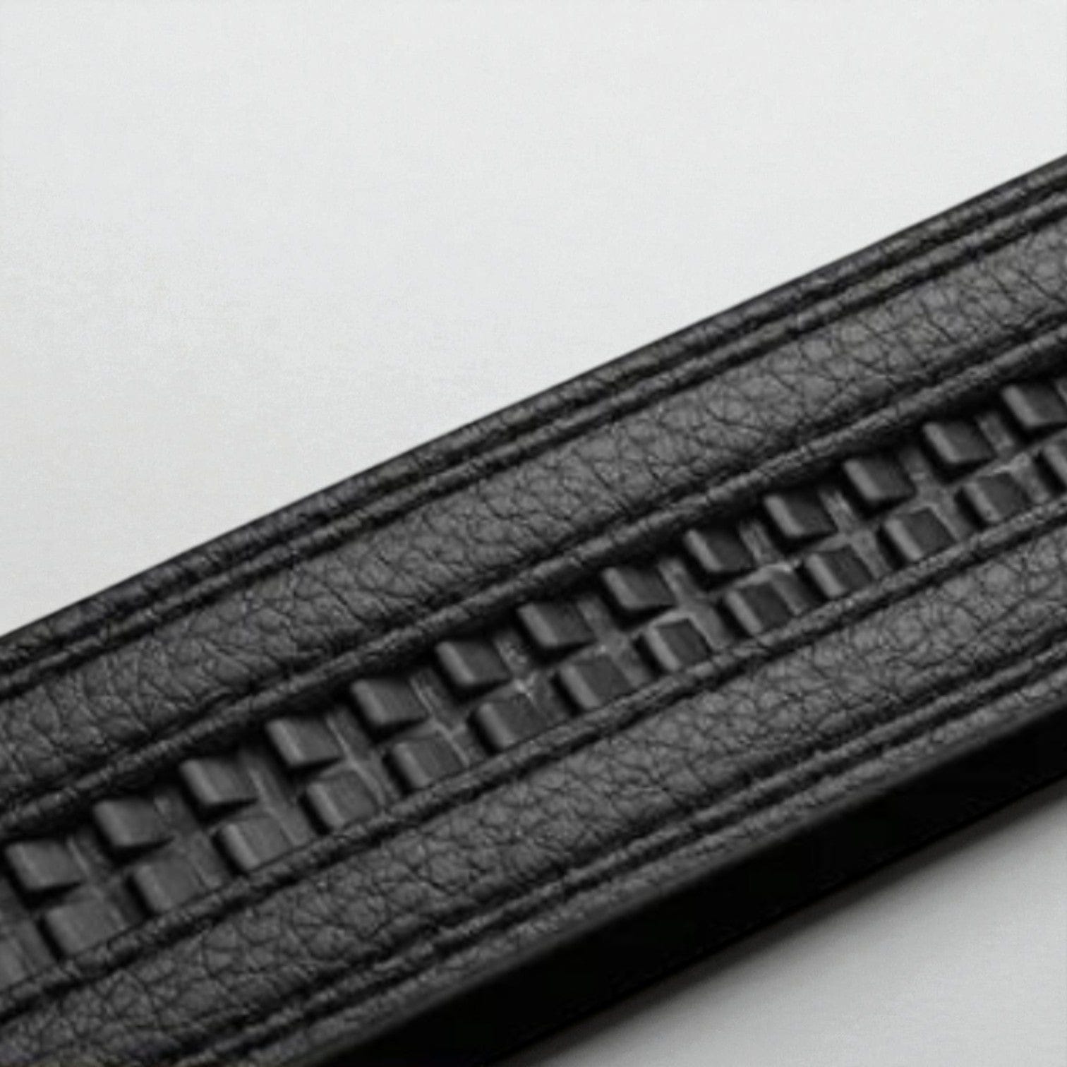 Ceinture automatique pour homme en cuir avec boucle en métal brossé
