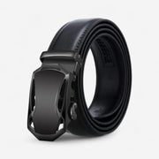 Ceinture automatique pour homme en cuir avec boucle en métal brossé