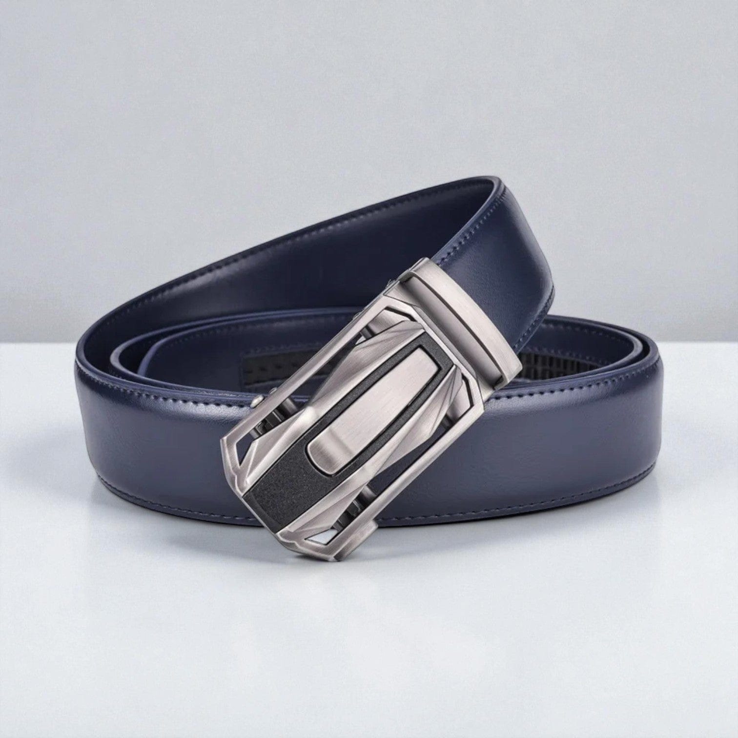Ceinture automatique pour homme avec boucle a cliquet finition chromée