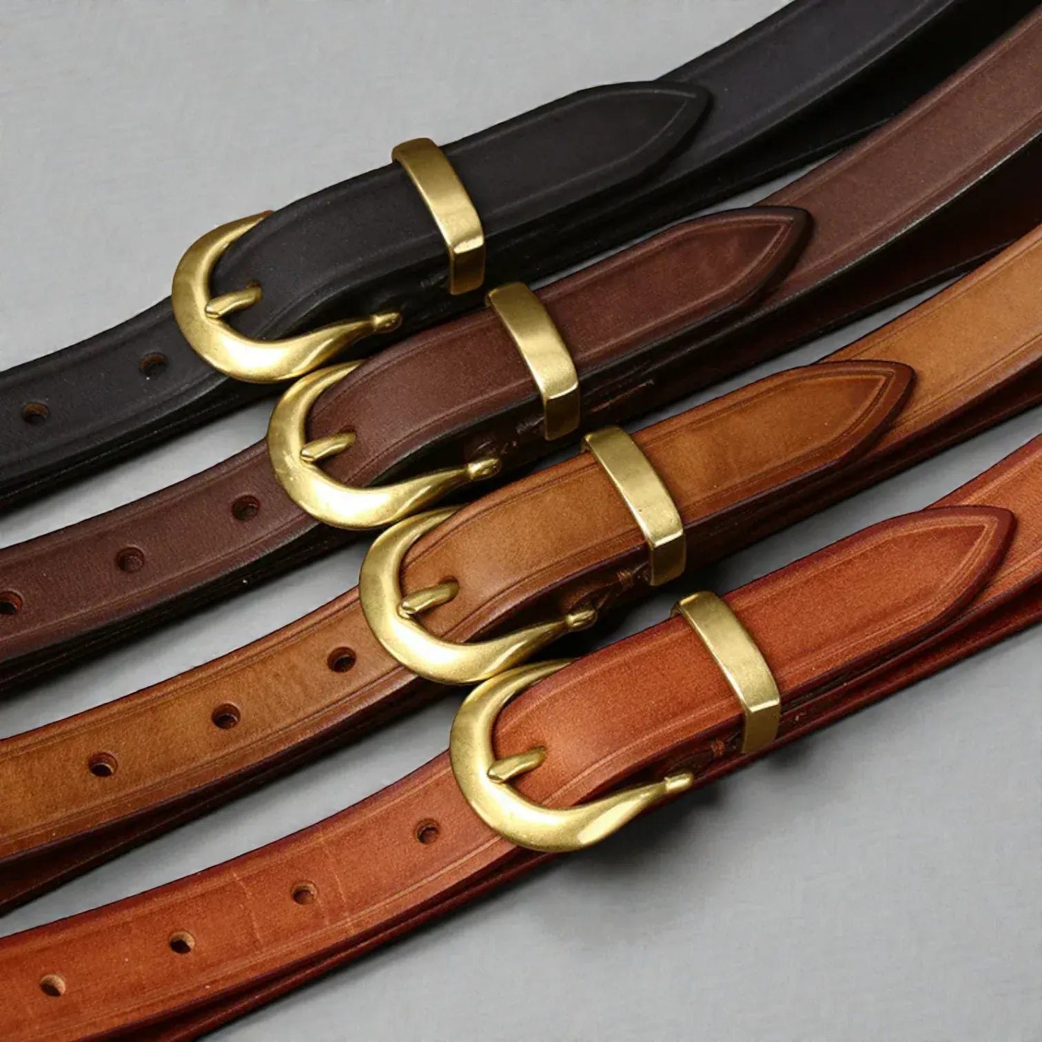 Ceinture en cuir lisse femme au look structurant