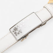 Ceinture pour femme en cuir automatique avec boucle florale design