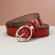 Ceinture pour femme en cuir avec détails dorés