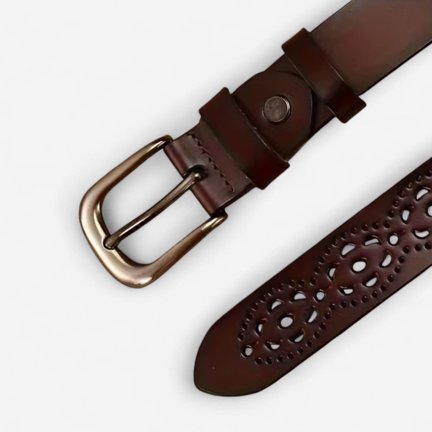 Ceinture pour femme en cuir ajouré avec motifs floral