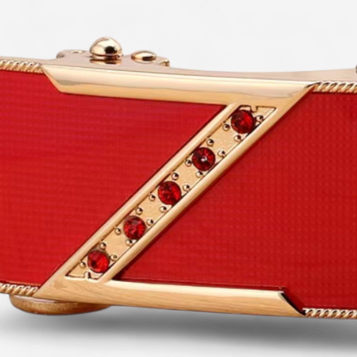 Ceinture pour femme en cuir automatique avec boucle décorative dorée ou argentée