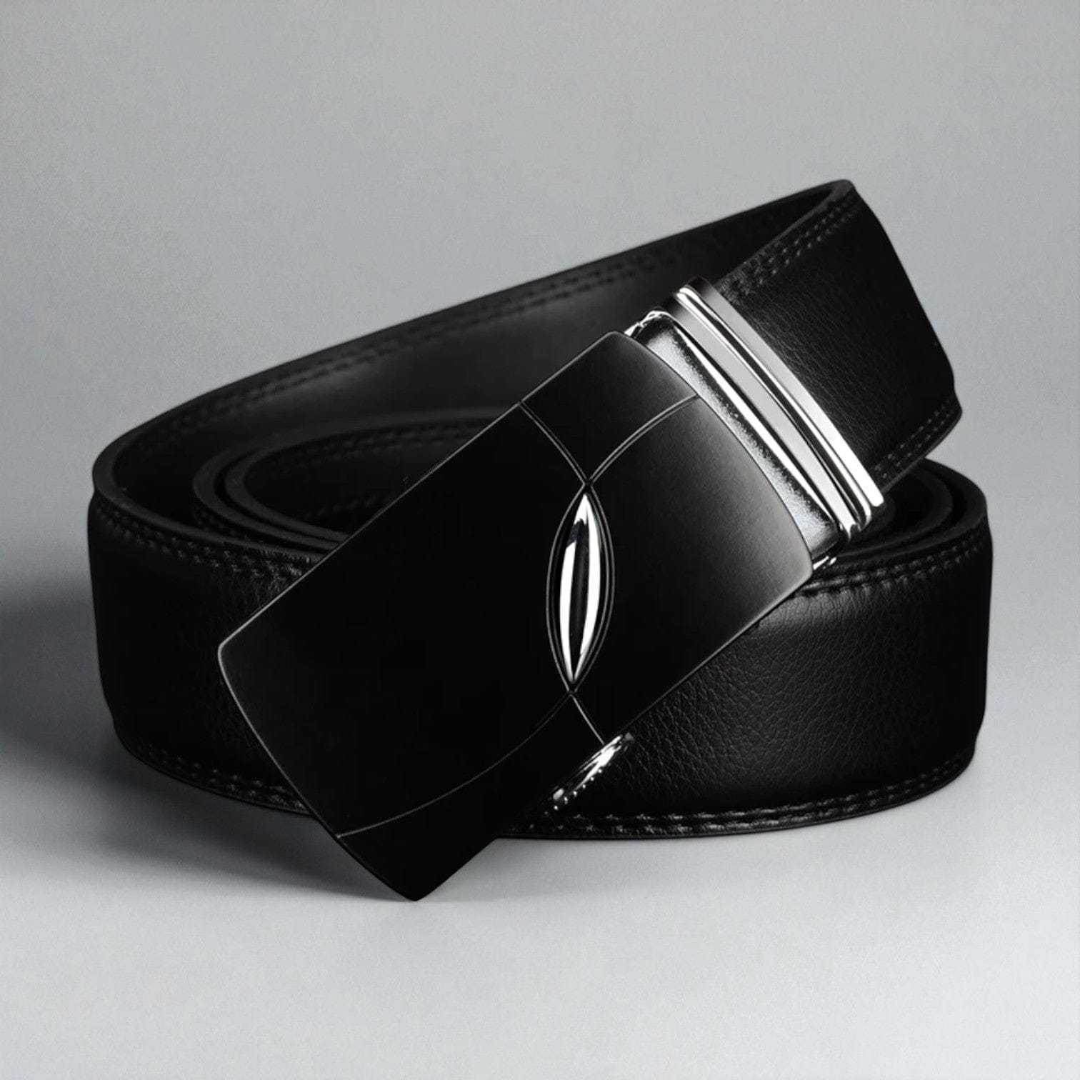 Ceinture automatique en cuir noir pour homme ajustement précis