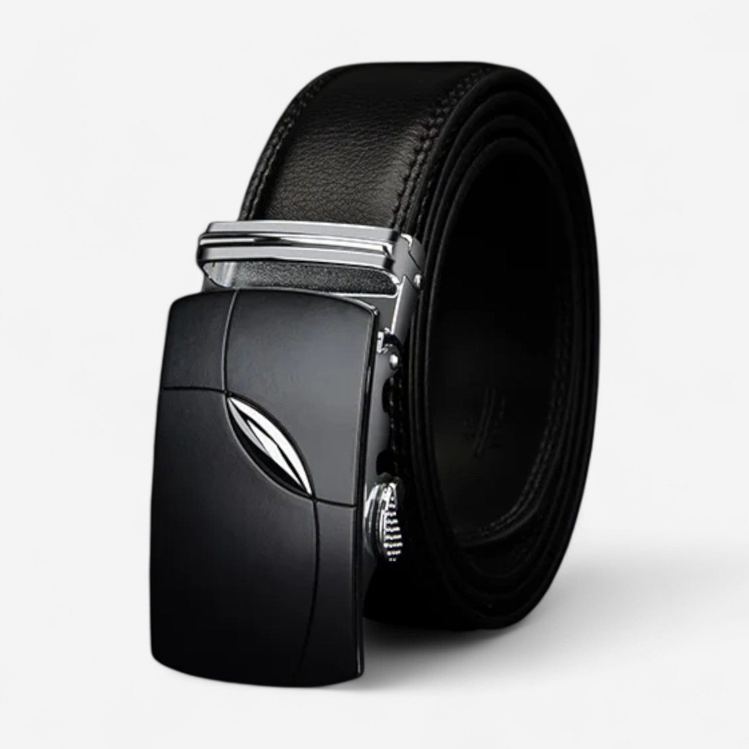 Ceinture automatique en cuir noir pour homme ajustement précis