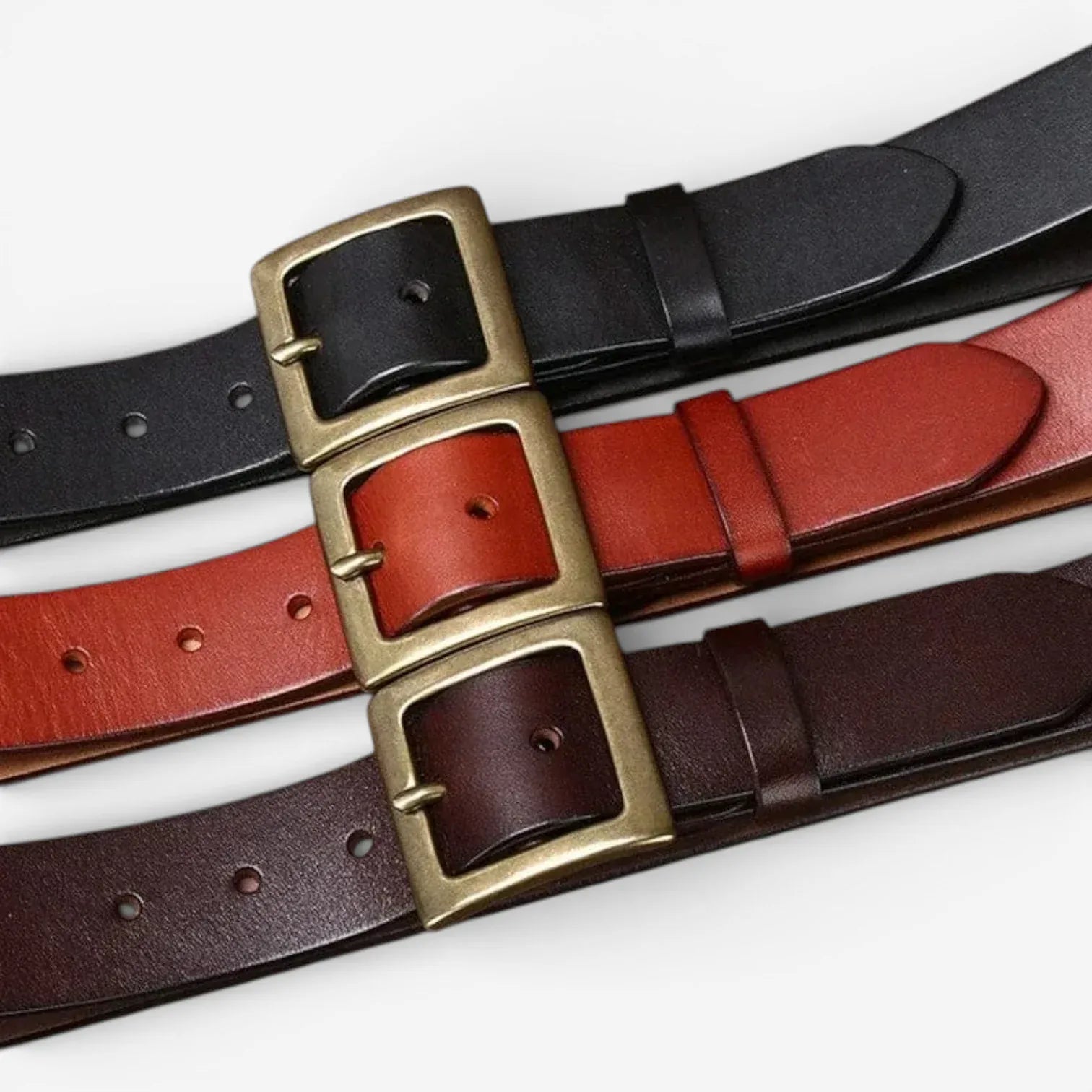 Ceinture en cuir lisse pour homme avec finition mate