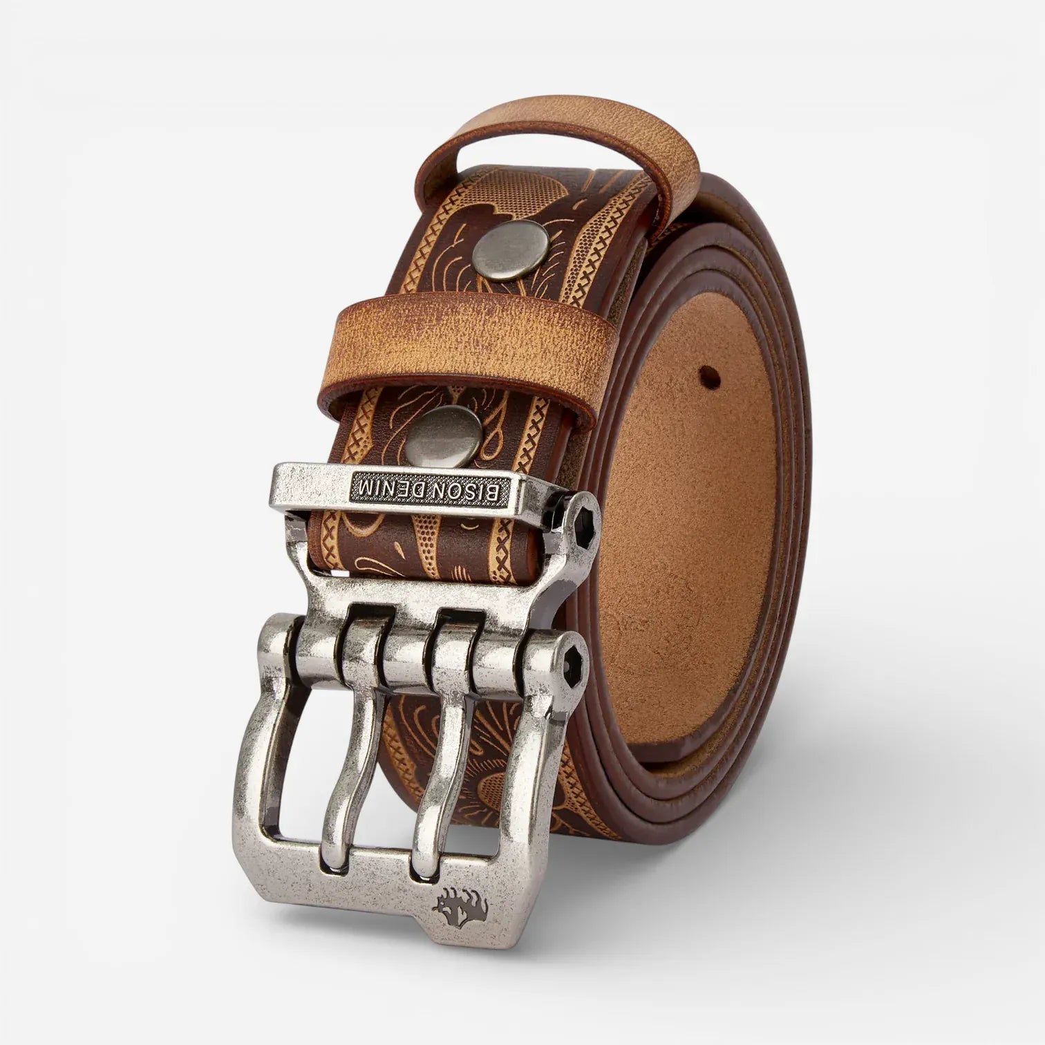 Ceinture cuir vintage homme souple avec embossage