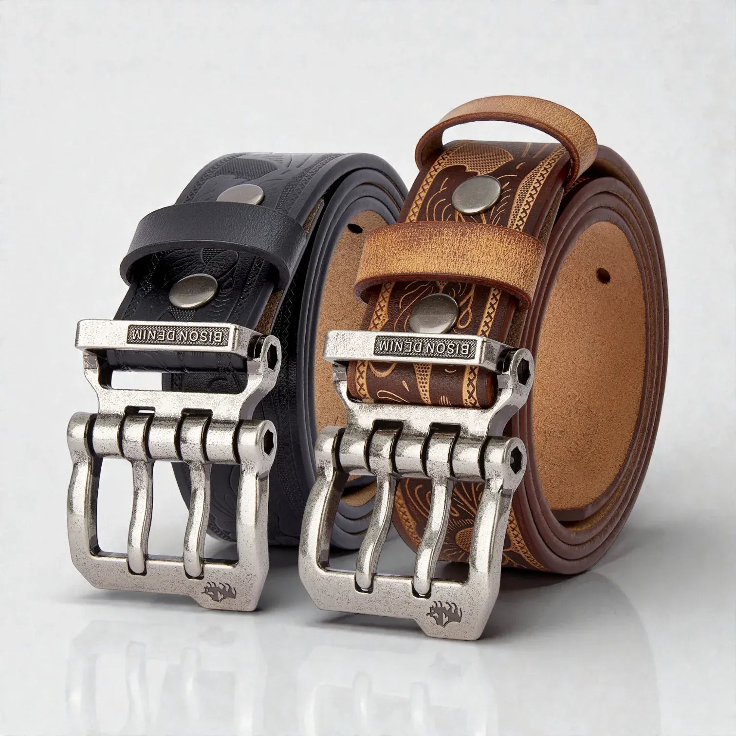 Ceinture cuir vintage homme souple avec embossage