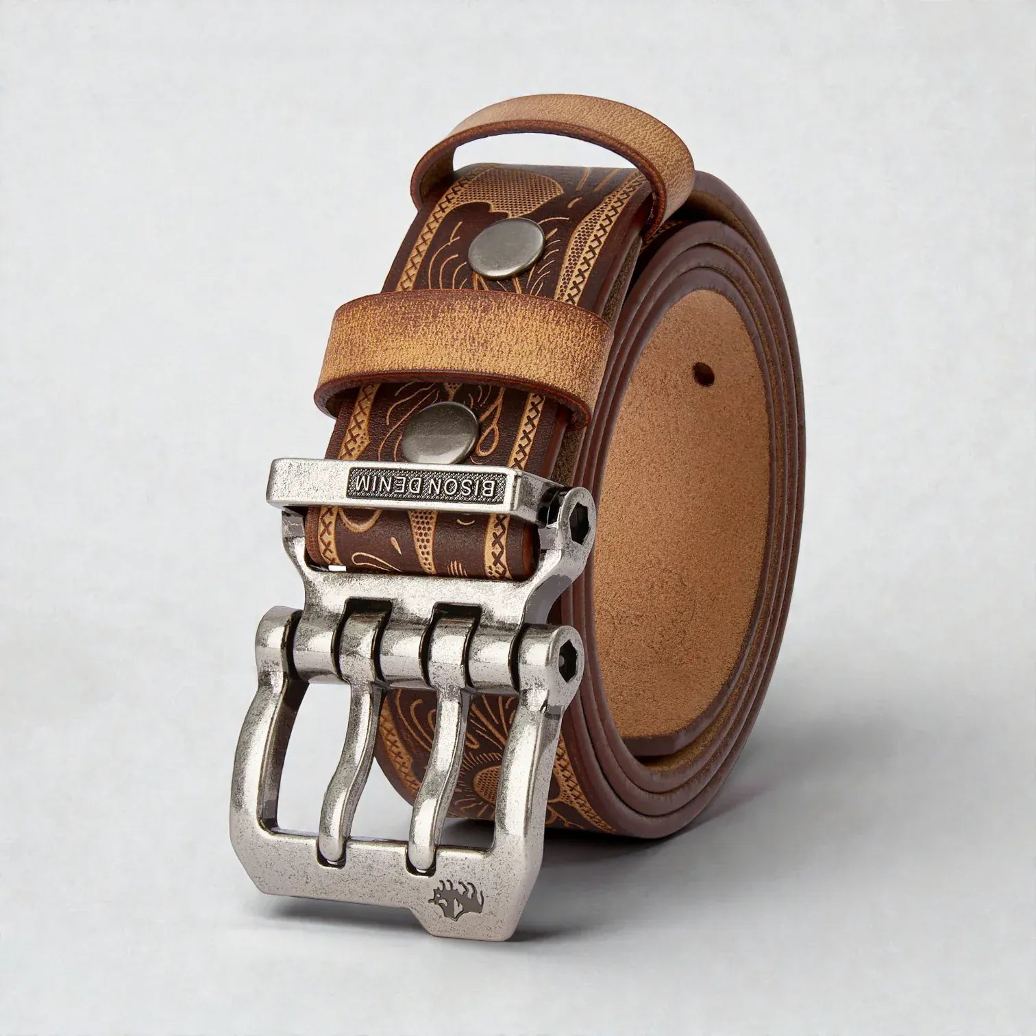 Ceinture cuir vintage homme souple avec embossage