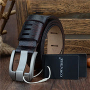 Ceinture pour homme en cuir effet marbré et boucle rectangulaire design