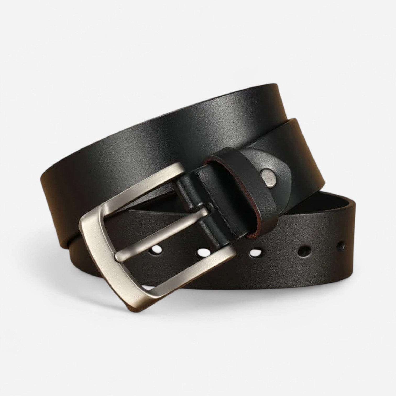 Ceinture en cuir lisse homme avec finition artisanale