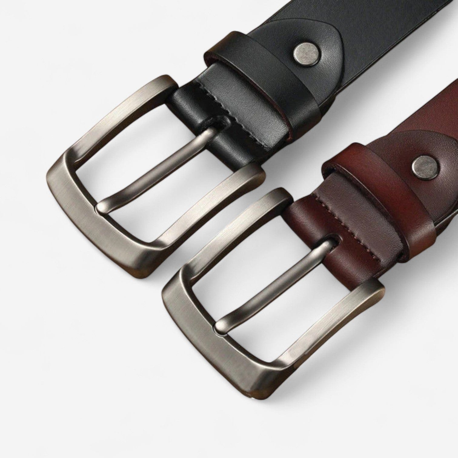 Ceinture en cuir lisse homme avec finition artisanale
