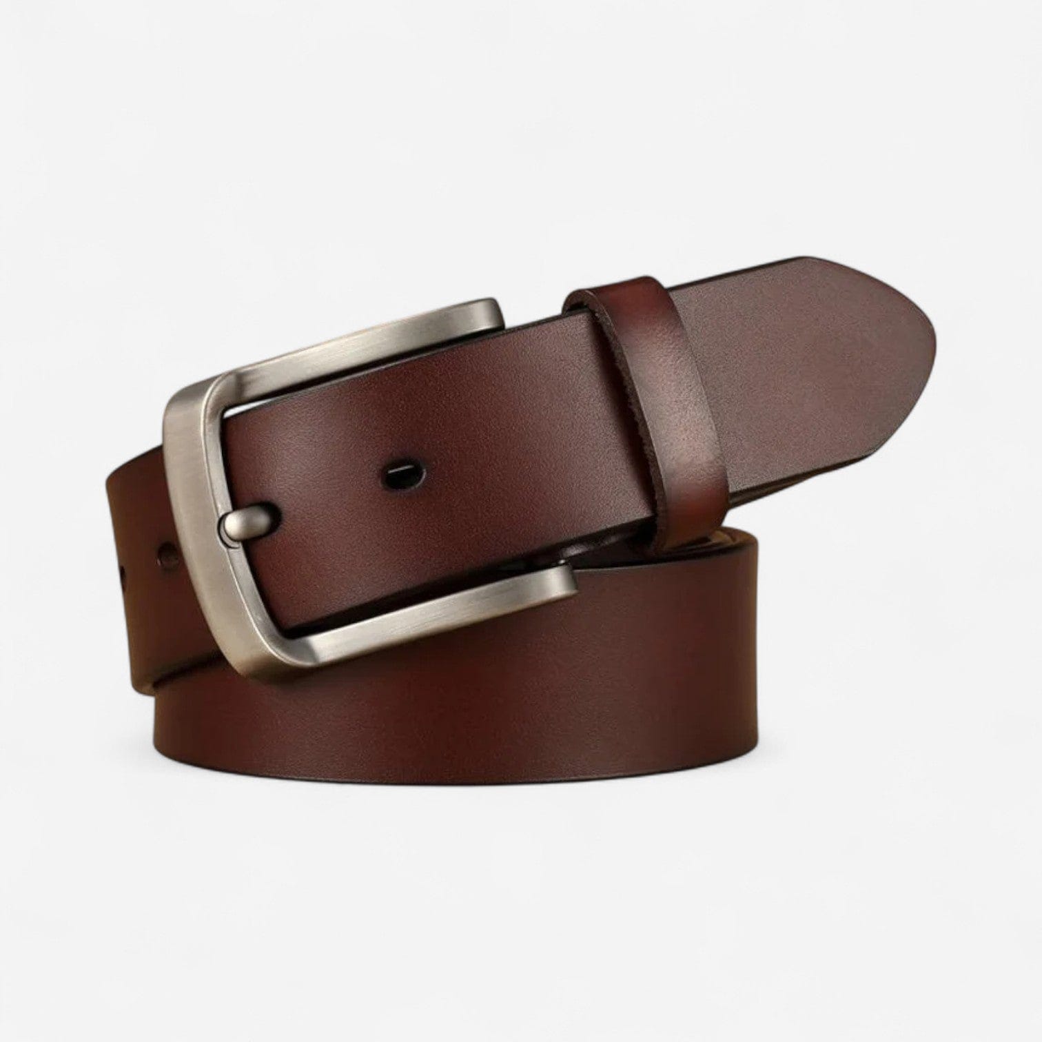 Ceinture en cuir lisse homme avec finition artisanale