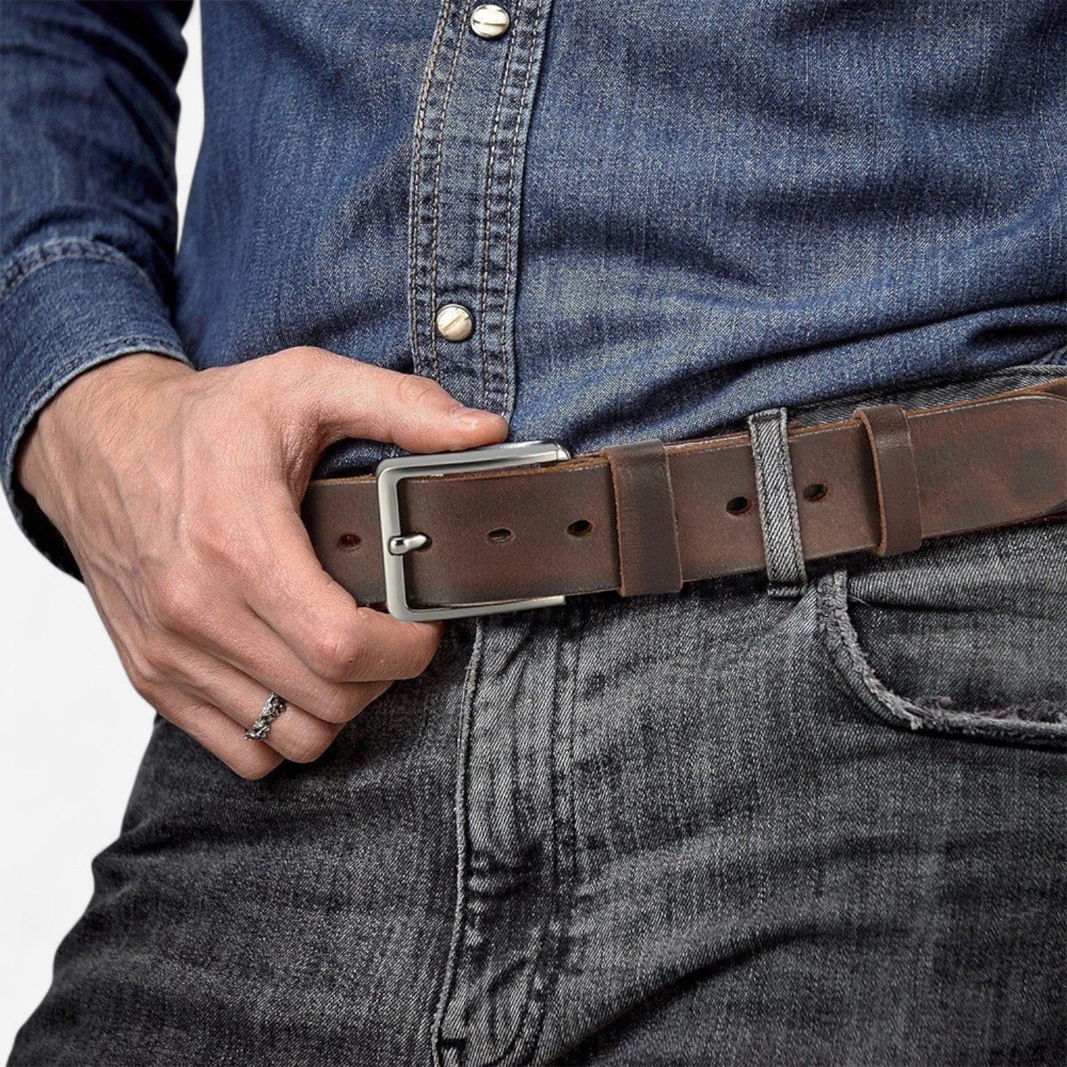 Ceinture pour homme en cuir