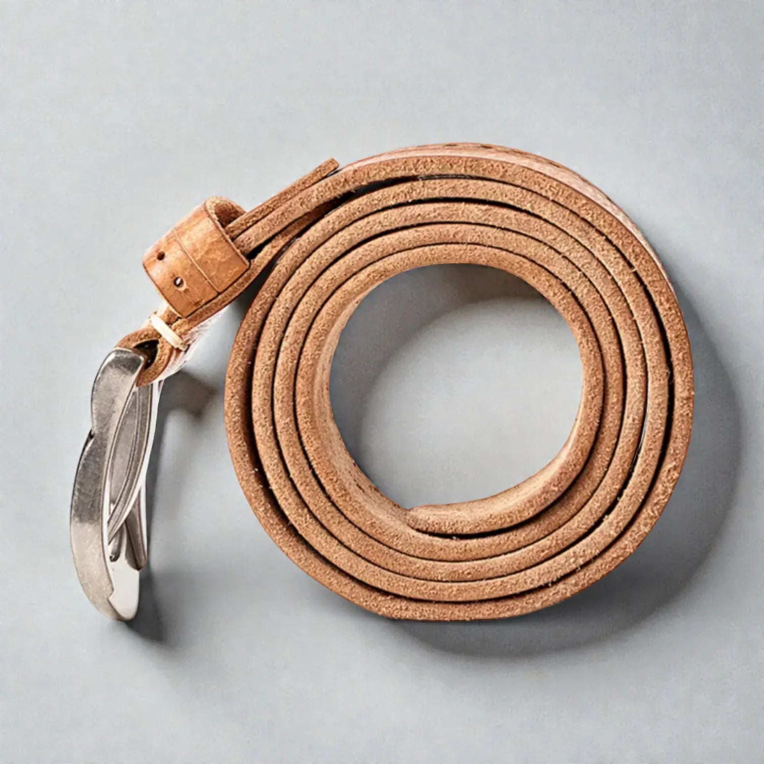 Ceinture pour homme en cuir vintage avec boucle arrondie
