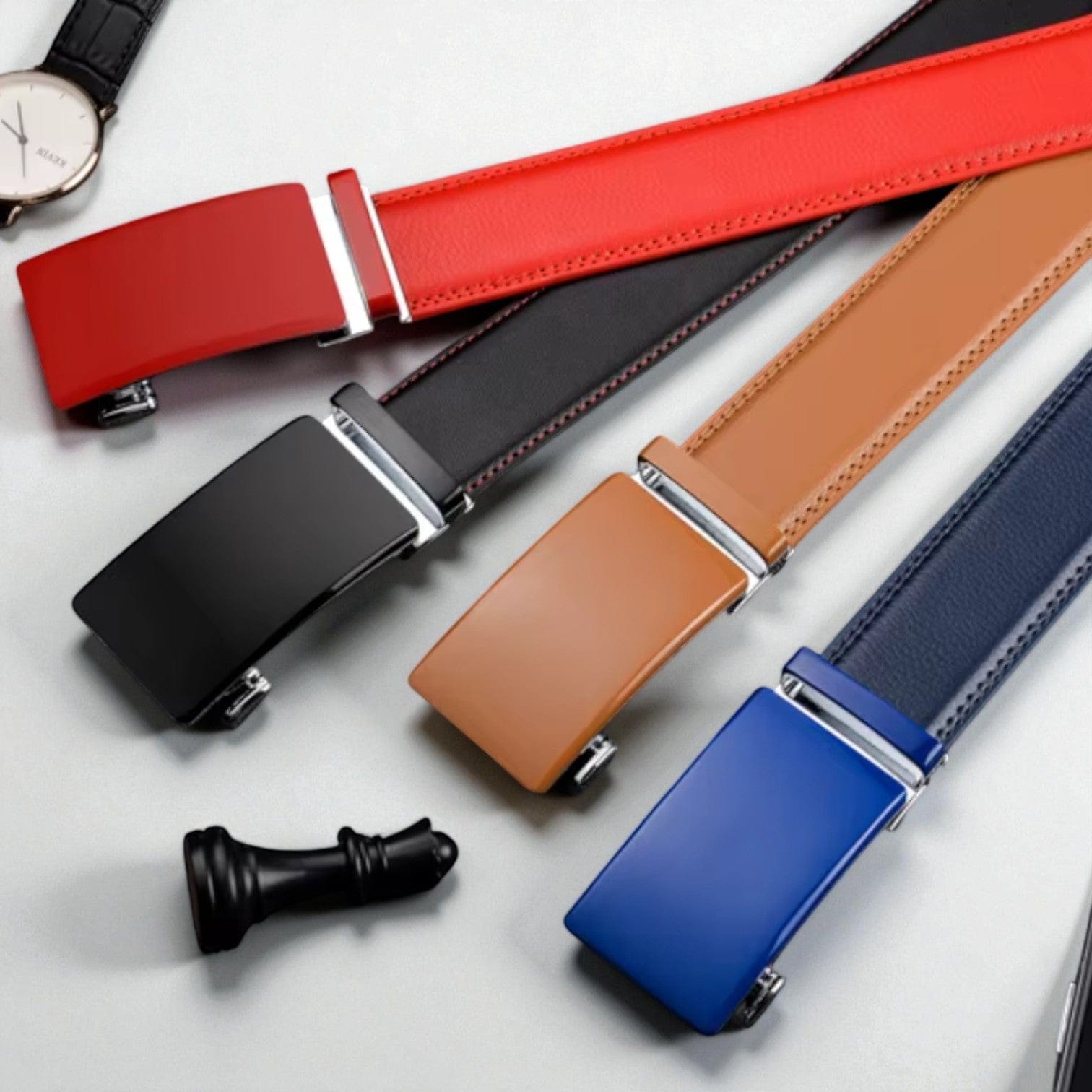 Ceinture automatique en cuir homme minimaliste et élégante
