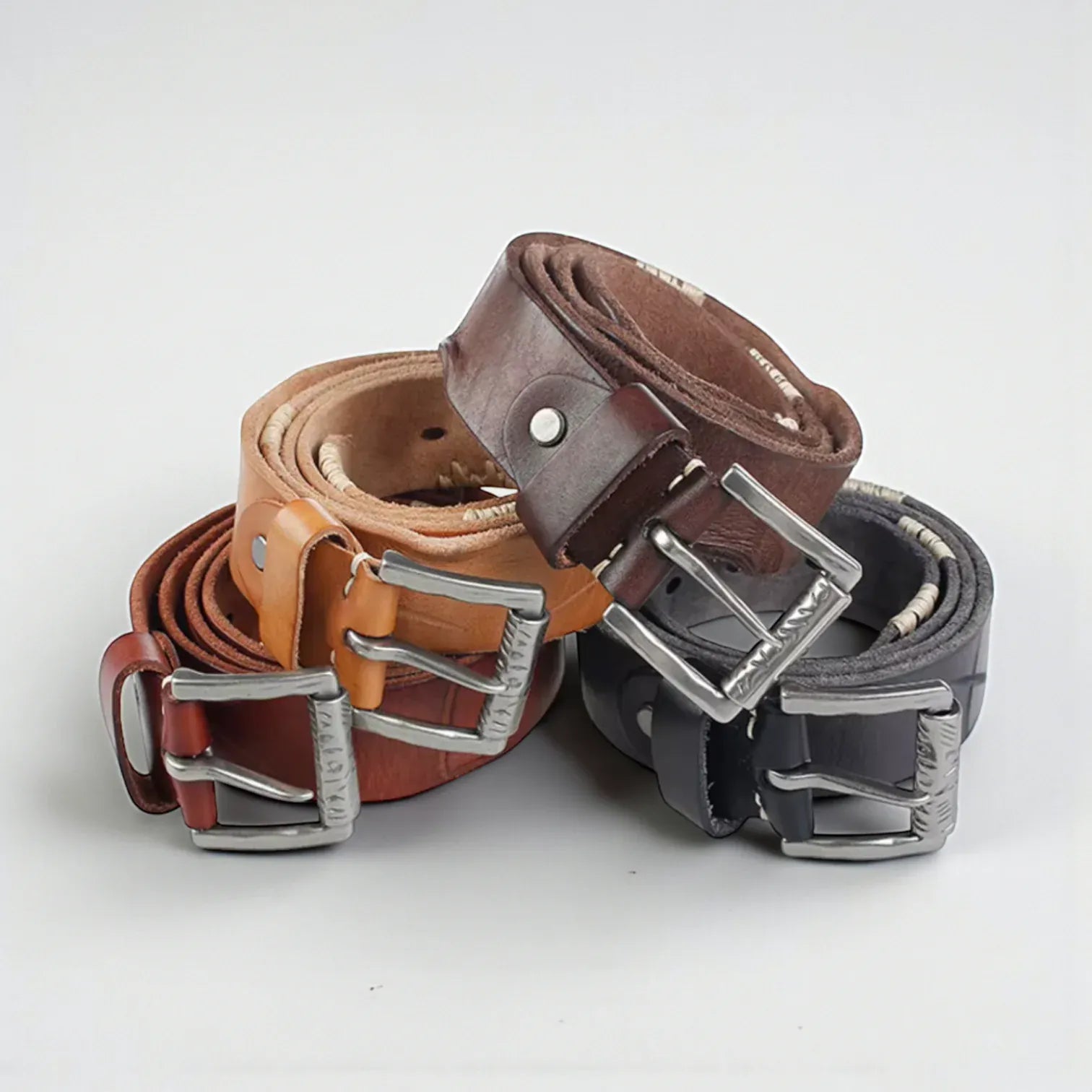 Ceinture en cuir pleine fleur homme patine naturelle et robuste
