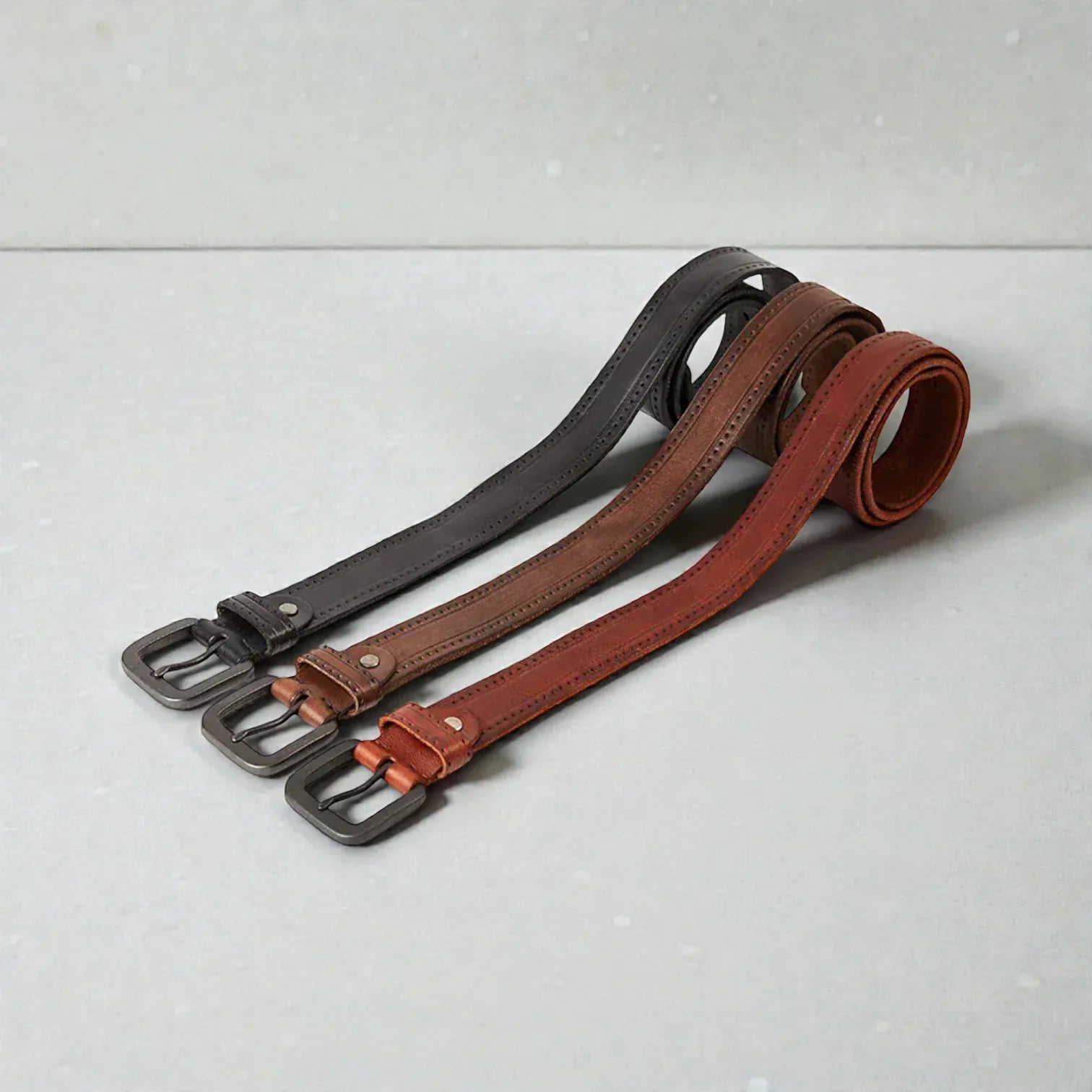 Ceinture pour homme en cuir style casual avec texture
