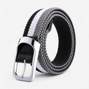 Ceinture élastique homme à rayure et tressage extensible
