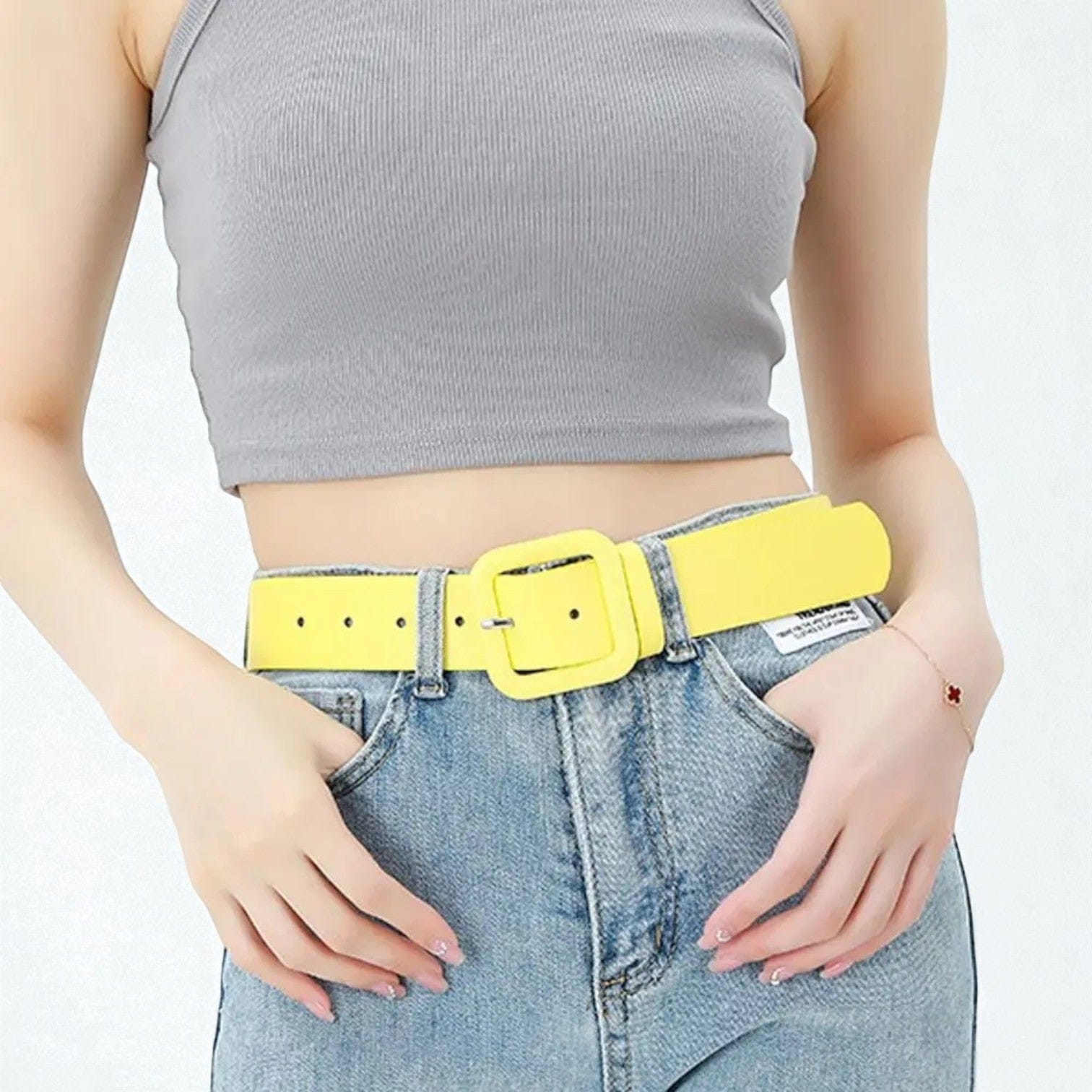 Ceinture pour femme large couleur uni et design épuré