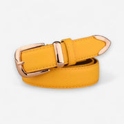 Ceinture pour femme grainée avec boucle dorée et style chic