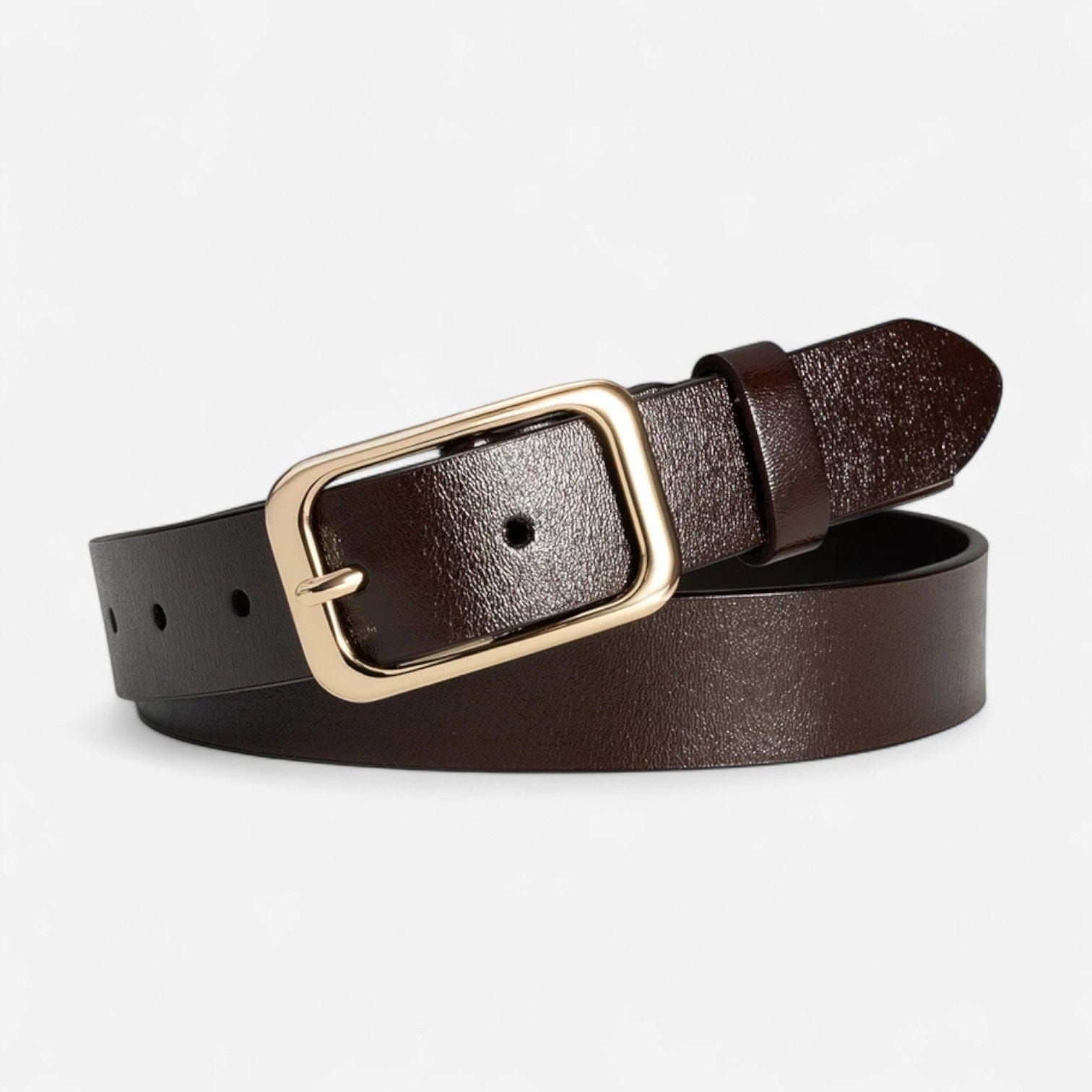 Ceinture pour femme simili cuir avec boucle dorée élégante
