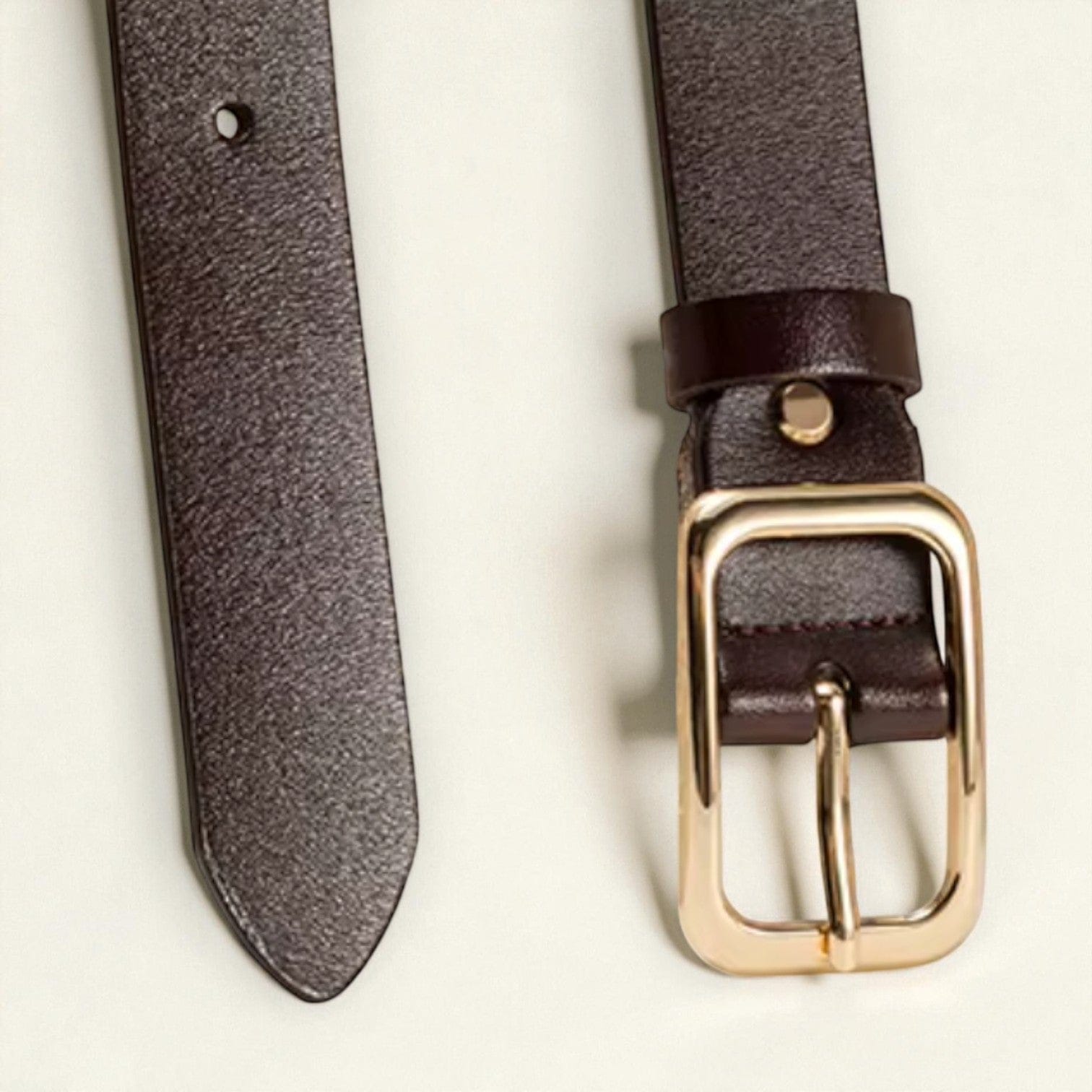 Ceinture pour femme simili cuir avec boucle dorée élégante