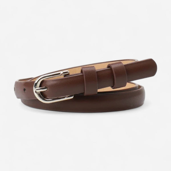 Ceinture fine femme en simili cuir avec finition discrète