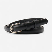 Ceinture fine femme en simili cuir avec finition discrète
