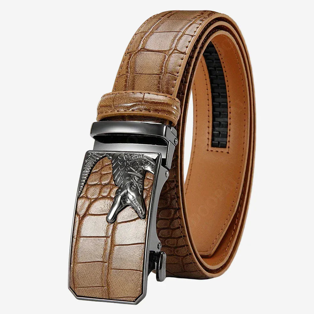 Ceinture pour homme crocodile embossé en simili cuir