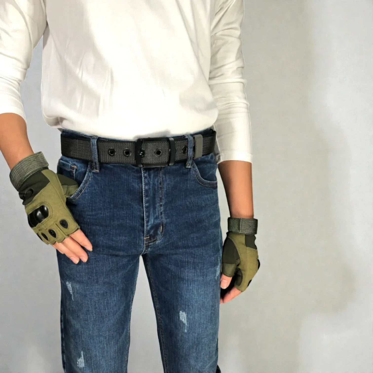 Ceinture pour homme réversible avec toile en nylon et boucle rotative