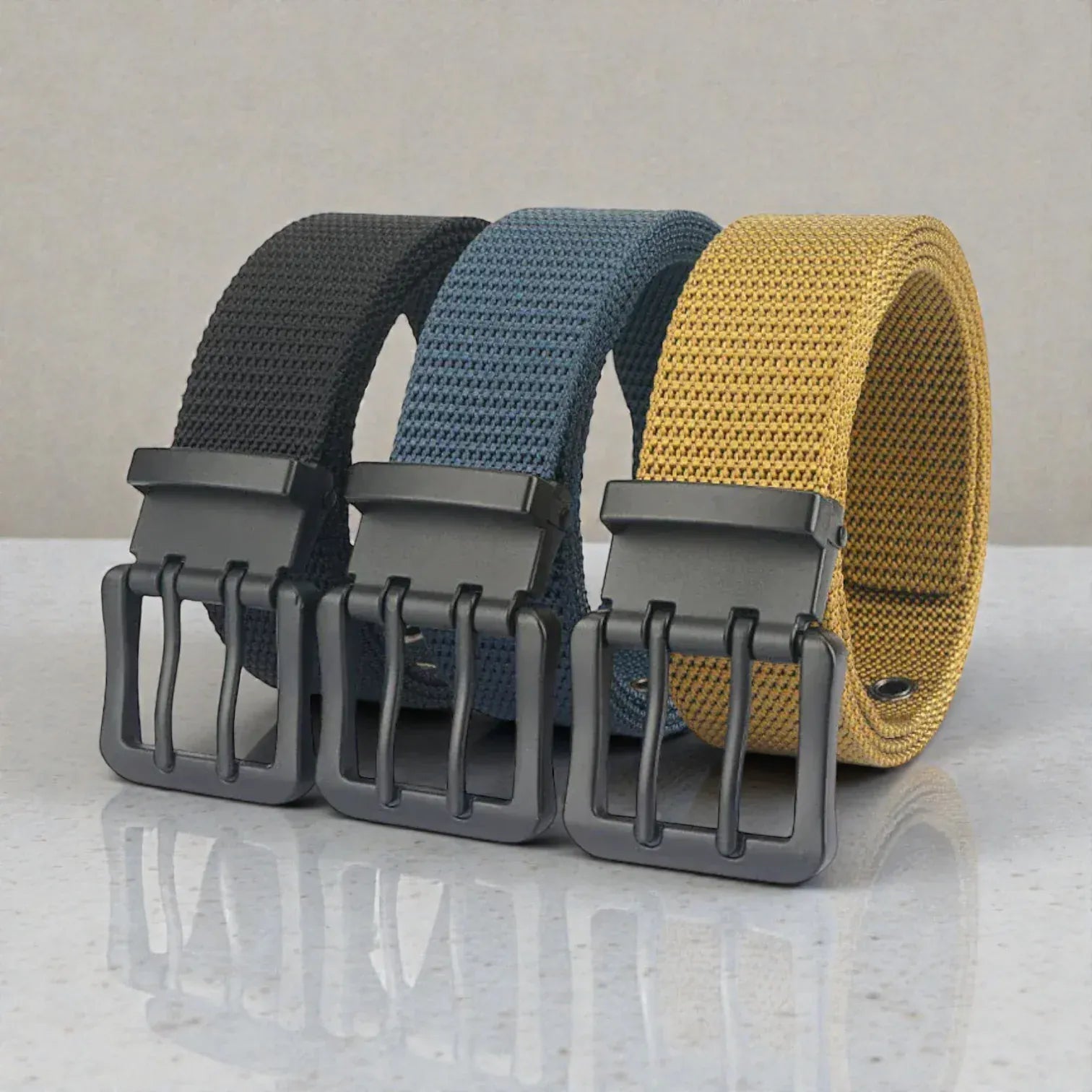 Ceinture pour homme toile robuste avec double ardillon