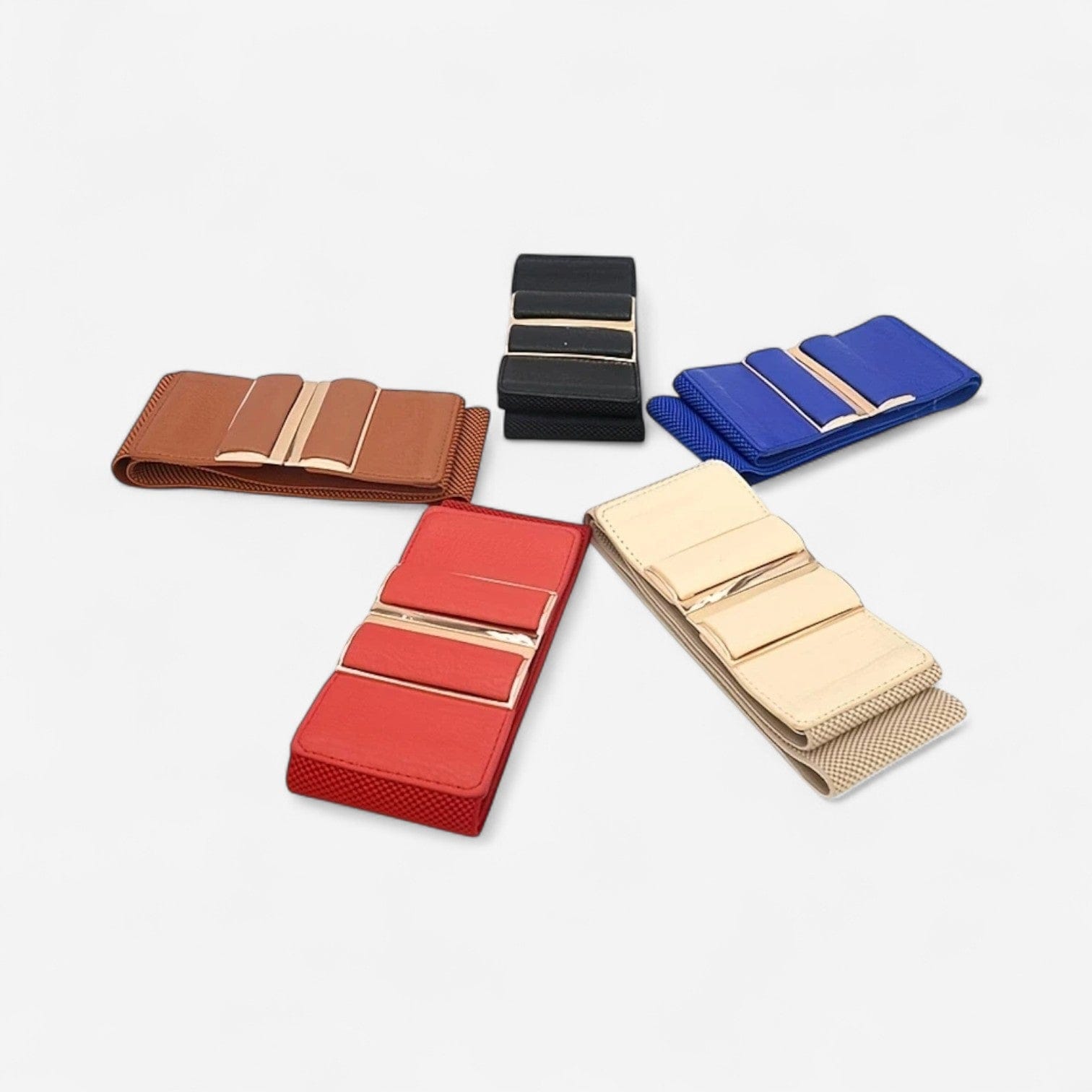 Ceinture large femme extensible avec fermoir doré
