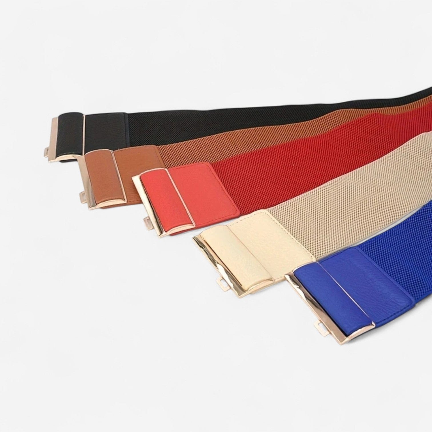 Ceinture large femme extensible avec fermoir doré
