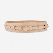 Ceinture large femme double bande élégante en cuir