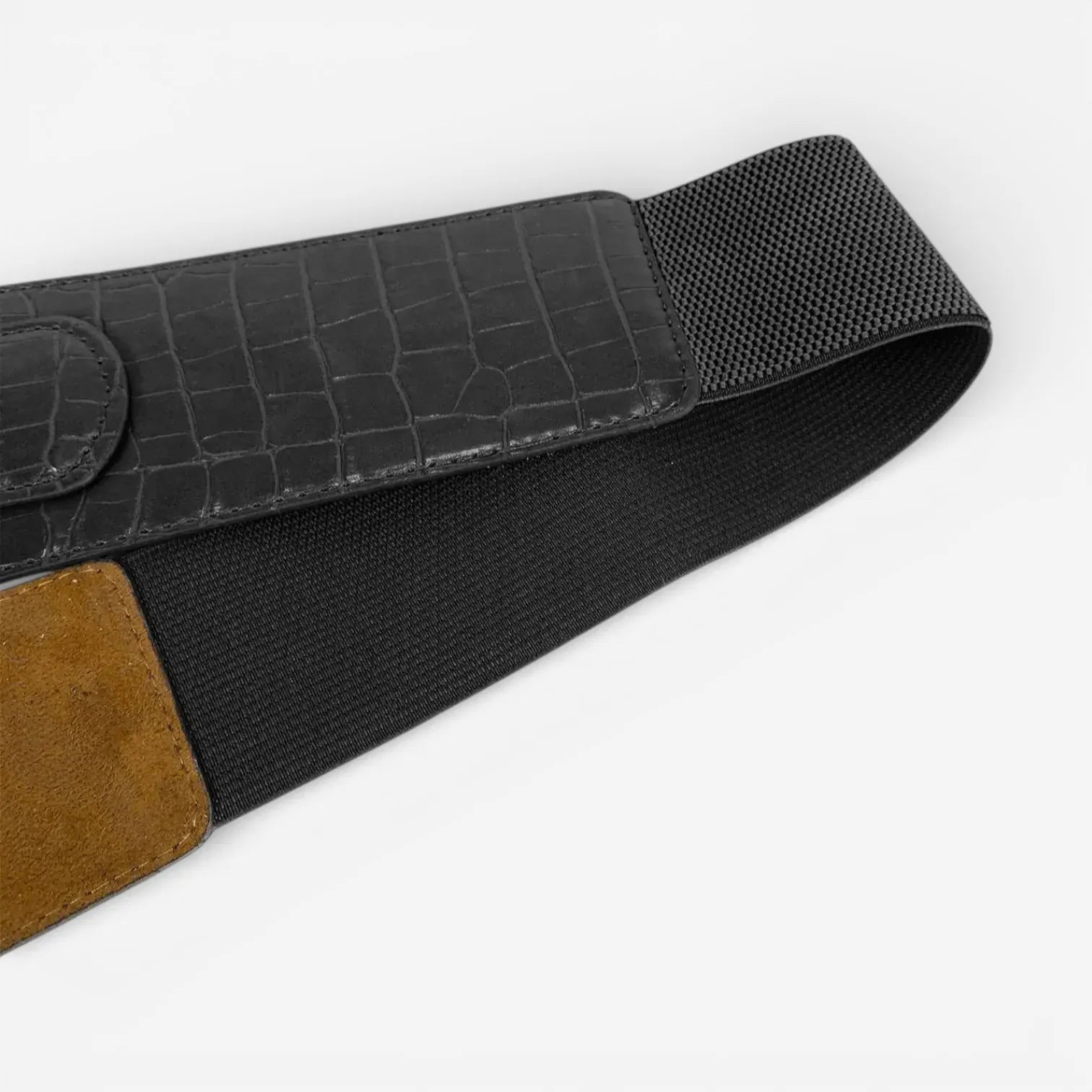 Ceinture large femme ajustable avec boucle dorée