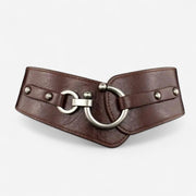 Ceinture large femme à boucle circulaire et finitions soignées