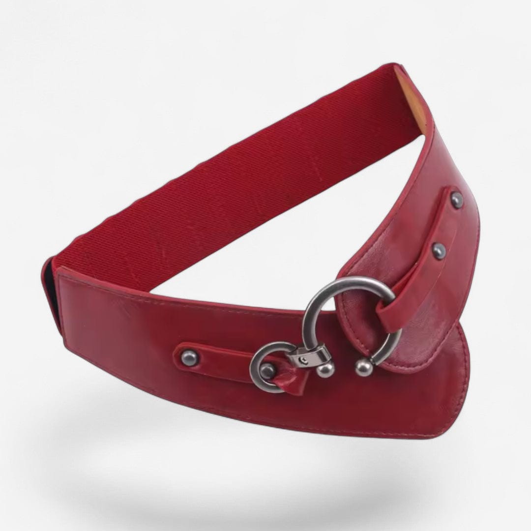 Ceinture large femme à boucle circulaire et finitions soignées
