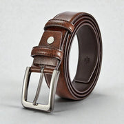 Ceinture marron homme en cuir avec boucle carrée
