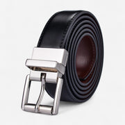 Ceinture réversible homme 2-en-1 avec surface lustrée en cuir