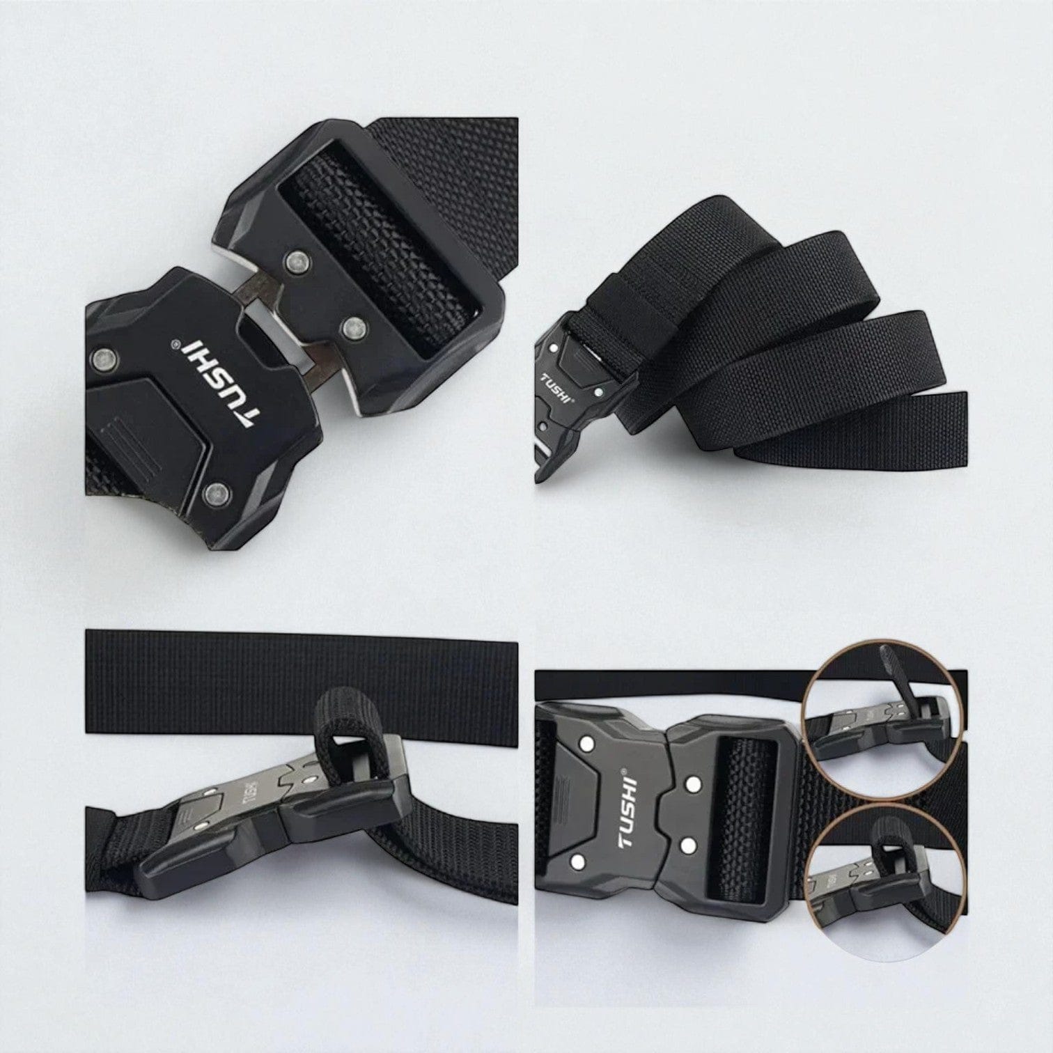 Ceinture tactique homme avec design technique et sangle tissée