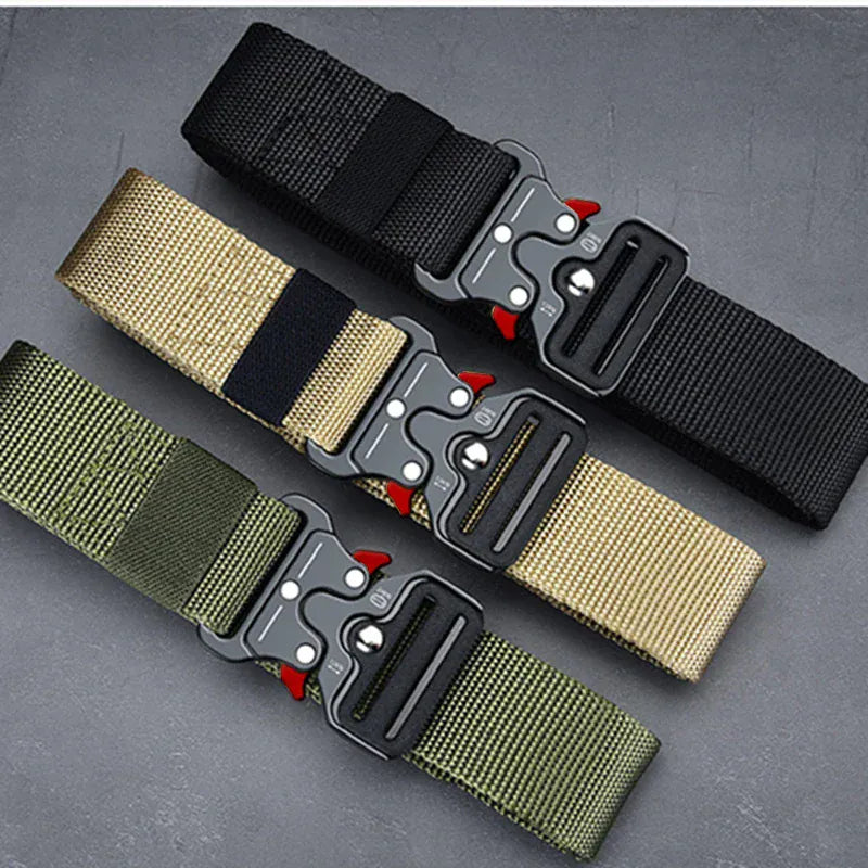Ceinture tactique homme nylon léger boucle métallique hautement résistante