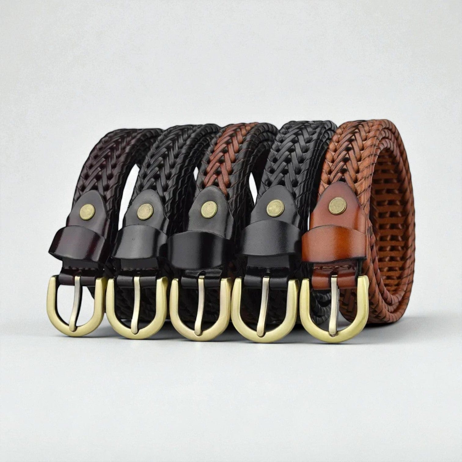 Ceinture tressée femme en cuir au style décontracté chic