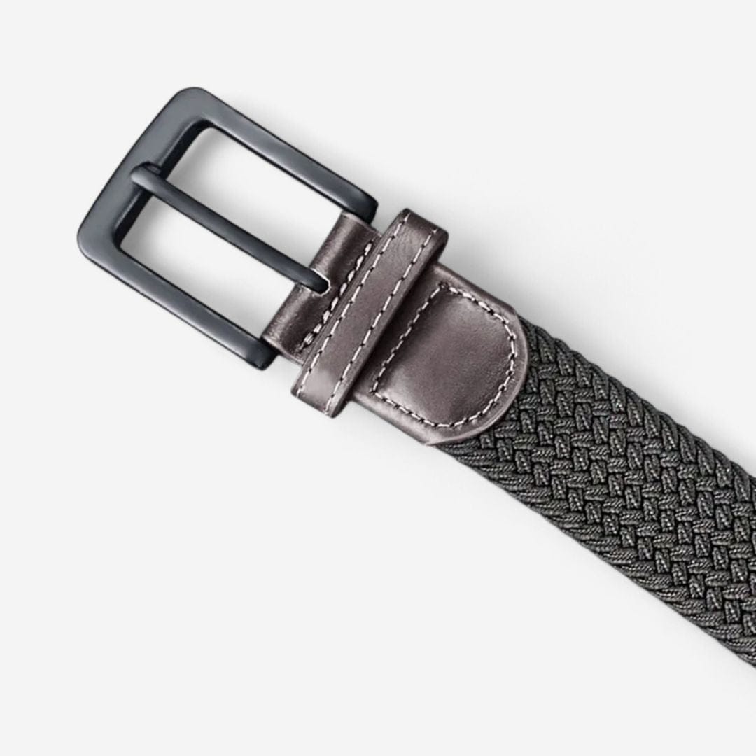 Ceinture tressée homme boucle noire et design raffiné